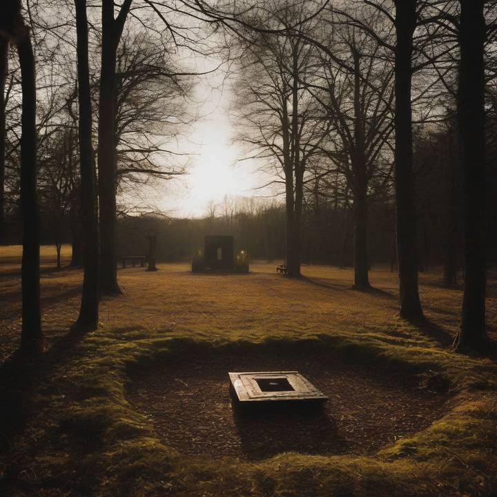Quantum Witch performs on stage, surrounded by cult-themed backdrop and audience.