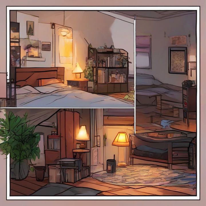 Love and Deepspace characters in a virtual bedroom scene together.