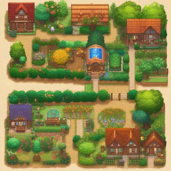 Infinity Nikki character building a home with a Junimo companion nearby.